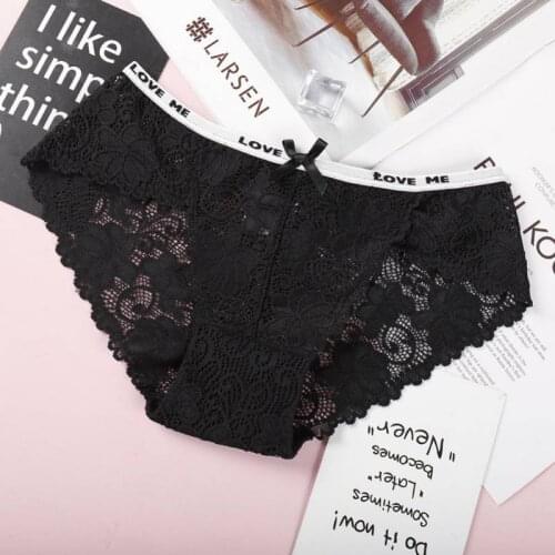 Sexy Cotton Seamless Intimates Women Panties Fashion Lace Lingerie Pretty Briefs