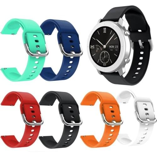 20mm/22mm Silicone Watch Strap For Huami Amazfit GTS 2/GTS 2 Mini/GTS 2e Bracelet For Amazfit Bip U/U Pro/GTR 42mm Watch Bands