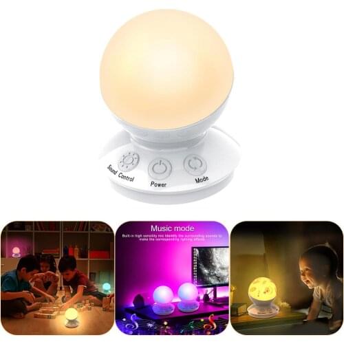 LED RGB Colorful Voice Control Night light Learning Desk Lamp for Kids Smart Table Lamp for Bedroom Living Room Office