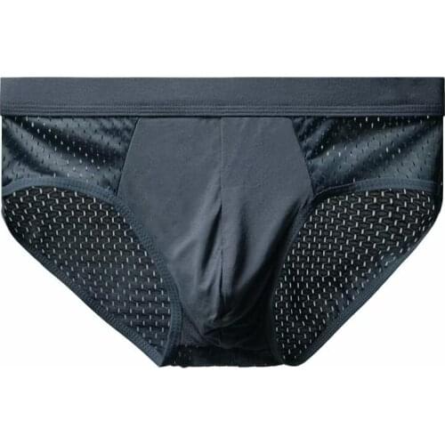 3PCS Mesh Mens Panties Underwear Ice Silk Men Briefs Sexy Man UnderwearLarge size Men Underpants Brief Breathable Lingerie