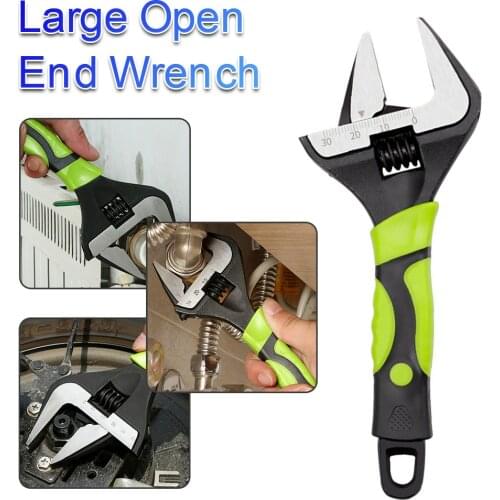 Adjustable Wrench Universal Spanner Stainless Steel Household Enlarge Open Bathroom Wrench Key Nut Wrench Plumbing Repair Tool