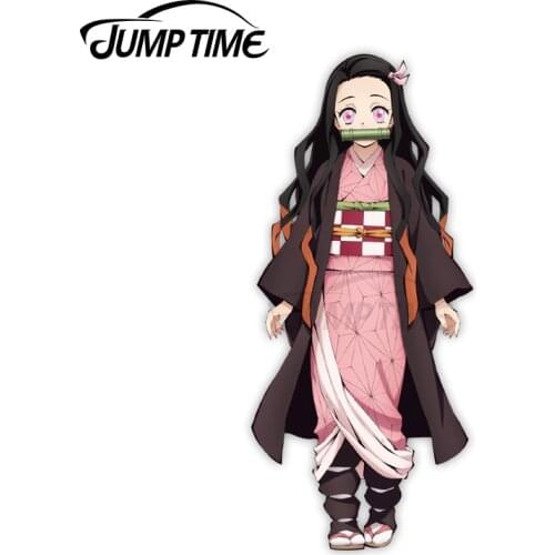 Jump Time 13 x 5.5cm For Demon Slayer Nezuko Kamado Anime Car Stickers Vinyl Waterproof Decals Vinyl Car Wrap VAN Decoration