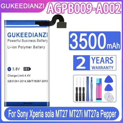 GUKEEDIANZI Replacement Battery AGPB009-A002 3500mAh For Sony Xperia sola MT27 MT27i MT27a Pepper