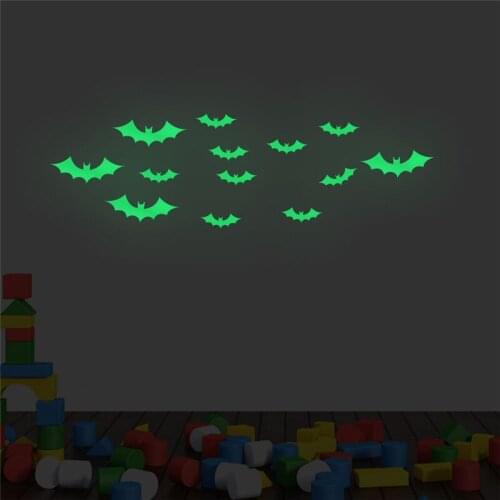 1 Set Cute Bats Wall Sticker Carved Luminous wall stickers For childrens room Living Room glowing small animals on the wall