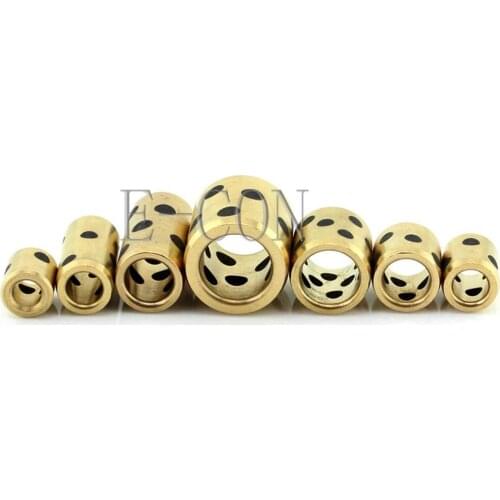 1PCS JDB Graphite Lubricating Brass Bearing Bushing Sleeve Oilless 6x10x10mm