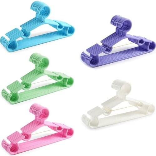 Creative Brand New 10 Pieces / Set Portable Childrens Clothes Hanger Childrens Coat Plastic Hook