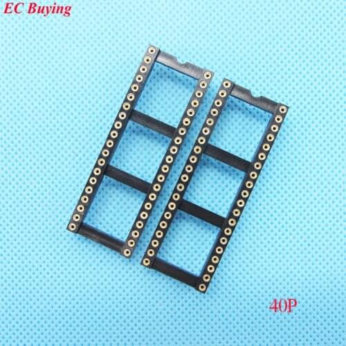 12pcs Round Hole 40Pin 2.54MM DIP IC Socket Adaptor Solder Type IC Connector (If you need other quantity, please contact us )