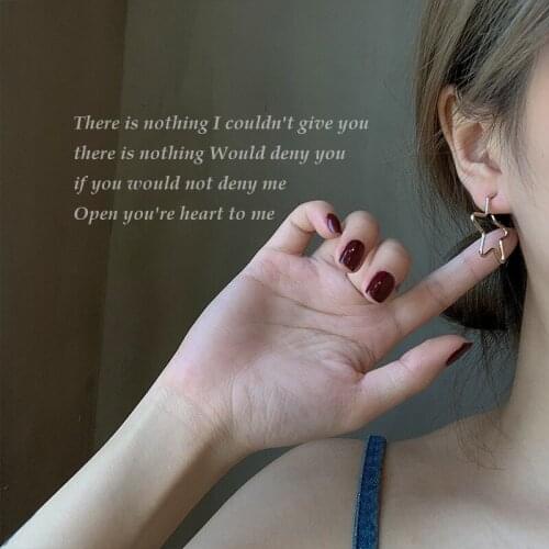 12 PCS/lot Metal Hollow Love Five-pointed Star Earrings Female Simple Fashion Temperament Accessories for Women