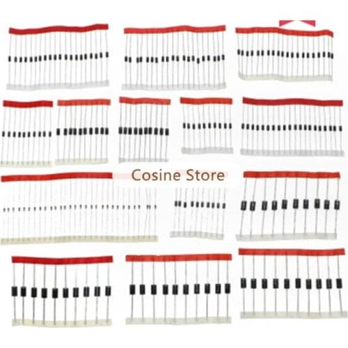 200 pieces of 14 kinds of switch tube / fast recovery / rectifier diode / Schottky diode combination set 1N4007 1N4148 UF4007
