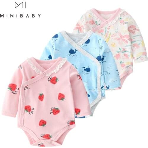 2020 fashion pink Baby Girl Clothes pure cotton Baby Bodysuit blue animal Baby Boy Bodysuits long sleeve newborn pamajas body