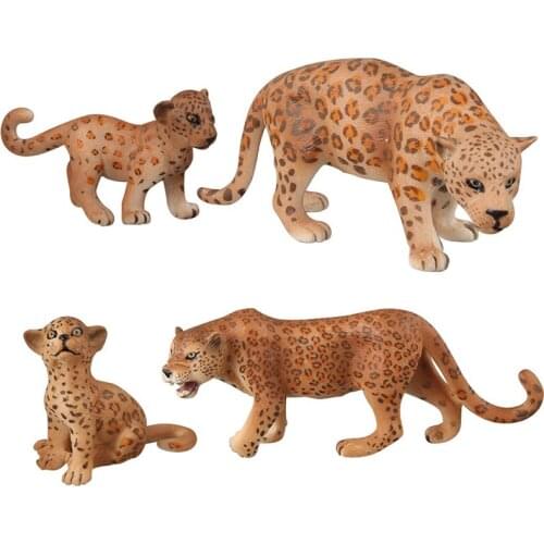 4 Kinds Simulation Gold Leopard Figure Collectible Toys PVC Animal Action Figures Wild Animal Toys Kids Cognitive Toys