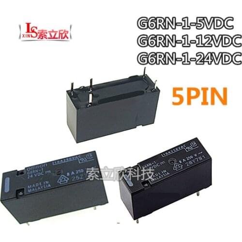 5PCS/LOT 100%Original NEW Relay G6RN-1-5VDC G6RN-1-12VDC G6RN-1-24VDC G6RN 1 12VDC G6RN1 DC5V 12V 24V 8A DIP5