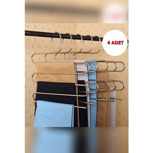 5 layer Metal Pants Scarf And Dress Strap 4 Pcs Multifunctional Clothes Rack Drying Rack Storage Organizer