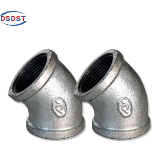 9pcs/lot DN15 Elbow For Pipe Iron 45 Degree Pipe Fittings Pipe Connector For Iron Storage Shelf Malleable Iron Pipe Fittings