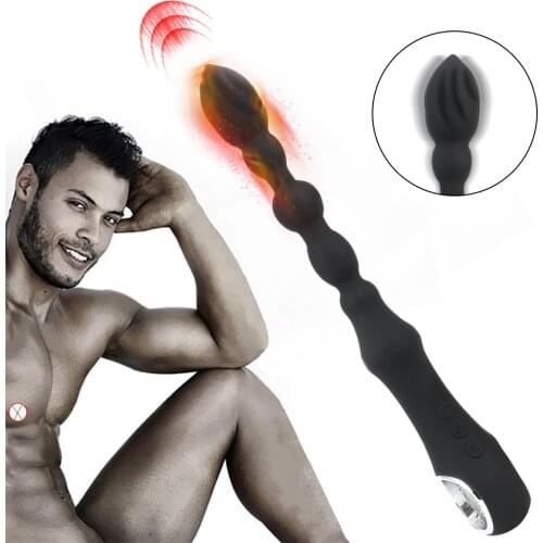 Anal Sex Toys for Men Women Heating Anal Vibrator Butt Plug for Beginner Prostate Massager Anal Long Beads Anal Plug