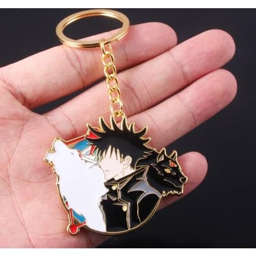 Anime Jujutsu Kaisen Fushiguro Megumi Keychain Gojo Satoru Itadori Yuji Figure Pendant Metal Key Chain Fans Cosplay Jewelry Gift