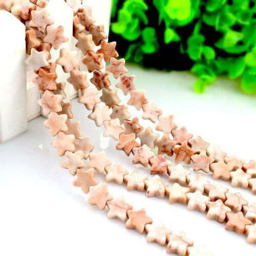 Natural stone beads 12mm pink five-pointed star beads Jewelry making beads Handmade DIY necklaces Bracelets Jewelry accessories
