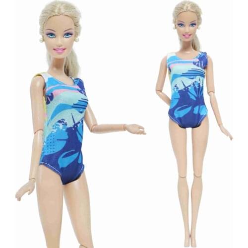 One Piece Dark Blue Swimwear Fashion Swimsuit Summer Beach Bathing Clothes for Barbie Doll Accessories Swimming Pool Toy
