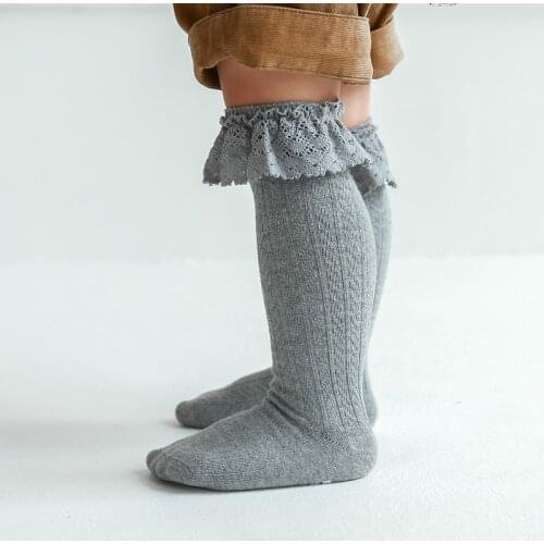 Baby Knee High Lace Socks For Girls Kid Toddler Newborn Infant Cotton Cute Fun kawaii Frilly Ruffle Long Sock Children Stockings