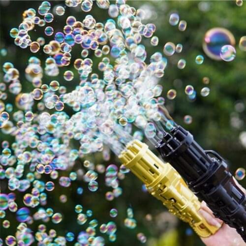 Kids Automatic Gatling Bubble Gun Toys Summer Soap Water Bubble Machine for Children Gift Toys Birthday Party Favors for Guests