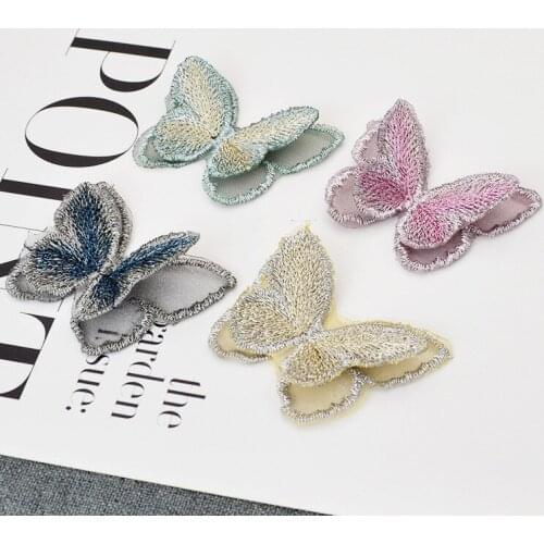 Double Lace Embroidery Butterfly Patches For Clothing Sew On Embroidered Appliques Diy Apparel Hair Accessories Patches Accessry