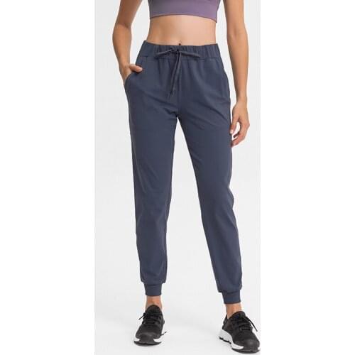 Naked Feel Waist Drawstring Leisure Sport Joggers Women Buttery Soft Stretchy Workout Gym Exercise Joggers with Pocket