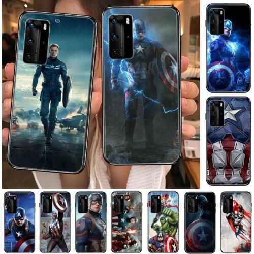 Captain America Clear Phone Case For Huawei Honor 20 10 9 8A 7 5T X Pro Lite 5G Black Etui Coque Hoesjes Comic Fash