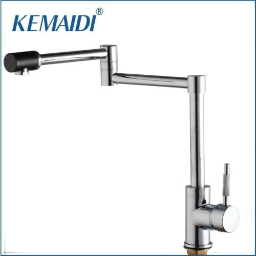 KEMAIDI New Chrome Finish Kitchen Faucets Deck Mount Single Handle Mixer Bar Taps Bathroom Sink Faucet Kitchen Sink Faucets