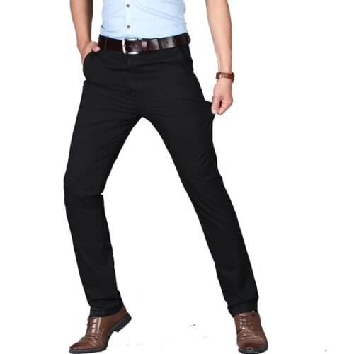 Classic Casual Khaki Pants Men Business Dress Slim Fit Korean casual trousers cotton thin section straight joggers Long Trousers