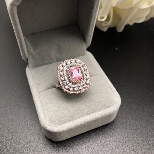 YPAY8 Fashion simple hot ladies S925 sterling silver ring Top quality large zircon wedding lasting color silver ring jewelry