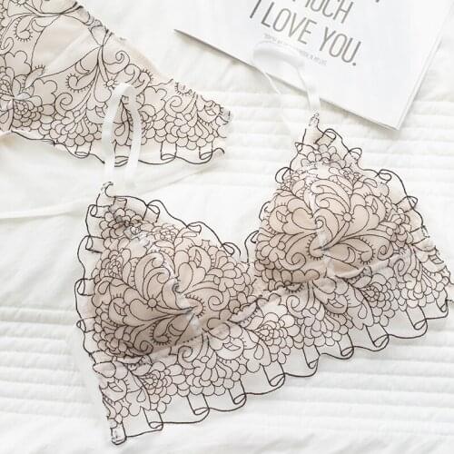 New bralette lace ins wind no rims beauty back thin clients underwear bra bra and panty set ropa de mujer 2020 sujetador