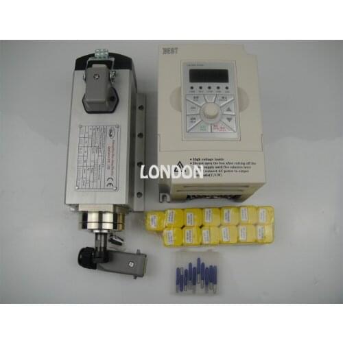 Cnc spindle kit ER11 air cooling 1.5KW spindle +1 piece 1.5kw inverter+ 13 pieces ER11 collet+10 pieces cnc engraving bits