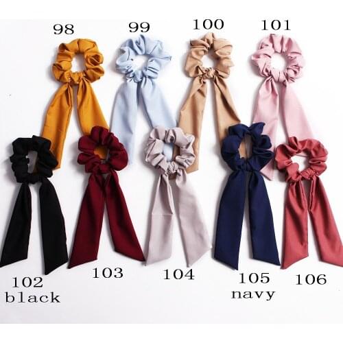 Streamers Hair Ring Fashion Ribbon Girl Elastic Hair Bands Scrunchies Tie navy Vintage Women Headwear Accessories 50pcs F325