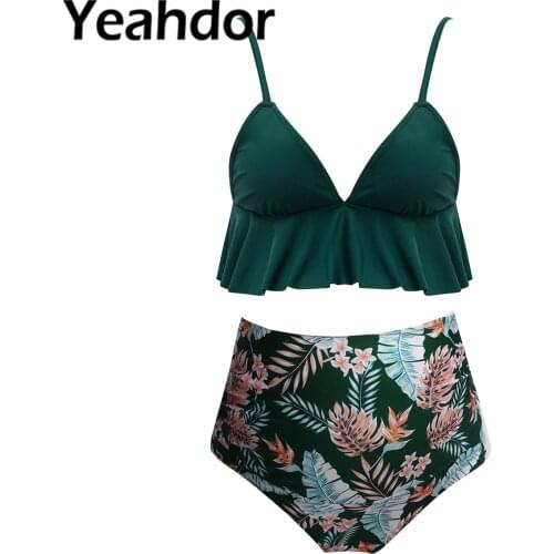 Summer Women Pregnant Swimsuits Maternity Sleeveless Adjustable Shoulder Straps Padded Top with Floral Print High Waist Bottoms