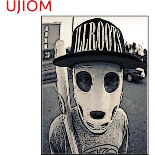 UJIOM Baseball Mask Sticker Modern Home Decor Waterproof Wall Stickers Room Home Decoration Decal Creative Pattern Wall Decals
