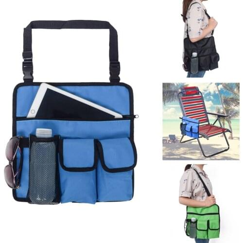 Outdoor Fishing Beach Chair Hanging Storage Bag Phone Sunglasses Water Bottle Pouch Handy Pockets Tote Bag