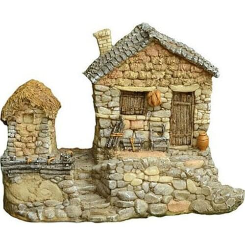 Bonsai Garden Floor Pot Mini House Decoration Home Micro Landscape Resin Model Office Decoration Handmade Art Fairy Tale Statue