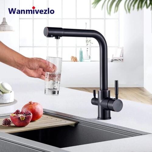 Kitchen Faucets Filtered Faucet Brass Purifier Faucet Dual Sprayer Drinking Water Tap Vessel Sink Mixer Tap Torneira