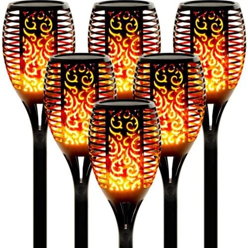 Upgraded Solar Lights Outdoor 96 LEDs Waterproof Flames Torchlights,Solar Landscape Decoration Lighting for Garden Christmas