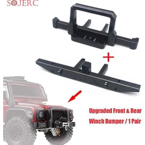 SOJERC Upgrade CNC Aluminum Front & Rear Winch Bumper for 1/10 RC Traxxas Trx-4 Crawler Parts