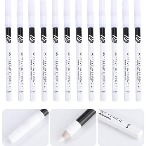 12pcs Waterproof White Eyeliner Pencil Eyeshadow Eye Silkworm Brighten Pencil
