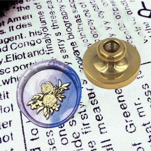 WYSE Flower Sealing Wax Seal Stamp Flower Wax Stamps Sellos for Wood Handle DIY Handcraft Wedding Invitations Card Tools