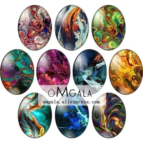 Vibrant purple blue artist create texture 10pcs 13x18mm/18x25mm/30x40mm Oval photo glass cabochon demo flat back Making findings