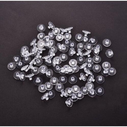 100pcs/Bag Soft Silicone Rubber Earring Back Stoppers Stud Earrings Bullet Tube Ear Plugs DIY Earring Making Accessories