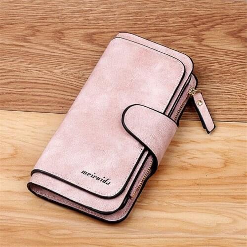 Womens Wallet Long Matte Leather Female Multifunction Zipper Hasp Coin Purses Ladies Clutch Phone Bag Card Holder Money Clip