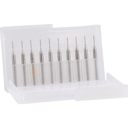 10 pcs 3.175mm Carbide End Mill Engraving Bits Mold 0.8mm Cutting Edge PCB CNC FREE SHIPPING