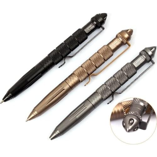 100Pcs/Lot B2 Tactical Pen Self Defense Weapon Aluminum Pen Multi Tool Pen Glass Broken