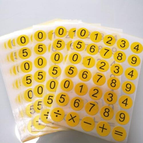 1000 sets/lot, Diameter 16mm, 0 to 9 stickers for number teaching in primary school and kindergarten, Item No.OF27