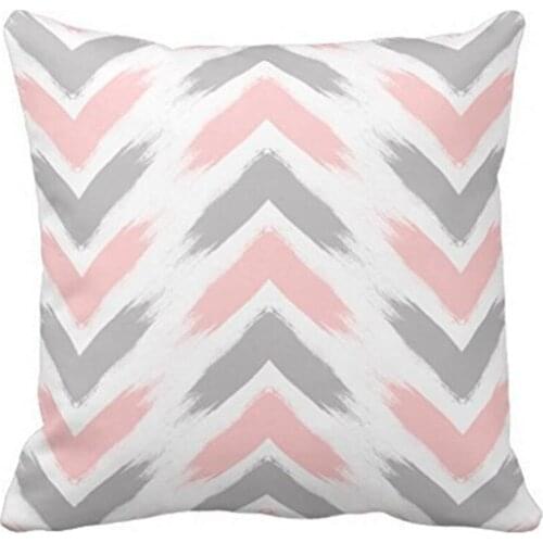 18" x 18" Modern Pastel Pink Gray Arrow Brushstrokes Pattern Throw Pillow Decorative Throw Pillow Case Cushion Cover