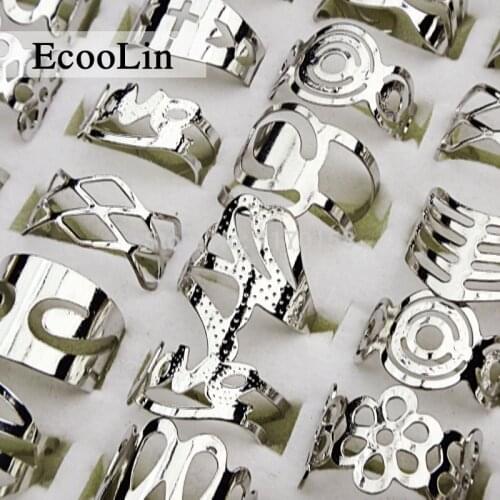 20Pcs Mix Style Zinc Alloy Silver Plated Band Finger Tattoo Ring Toe Rings For Women Men Wholesale Jewelry Ring Bulks Lots LB129